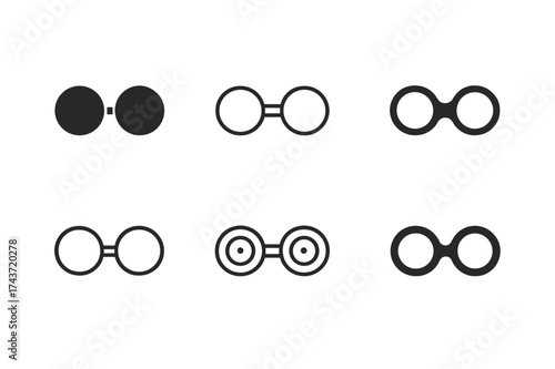 Elegant Cufflinks Collection. Luxury accessories for men and women. Set Logo of cufflinks: elegant pair of round cufflinks. harmonious logo variations of the