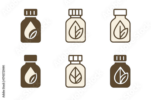 Candle-Making Logo Variations. Making Candles at Home. Set Logo of Making Candles at Home: essential oil bottle. harmonious logo variations of the same