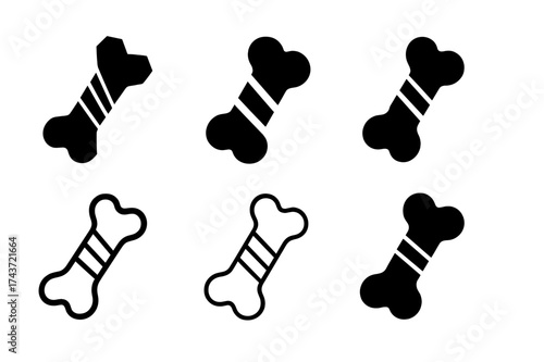 Healing Bone Logos. How bones heal after an injury. Set Logo of How bones heal after an injury: bone with bandage. harmonious logo variations of the same