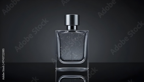 perfume bottle isolated on black