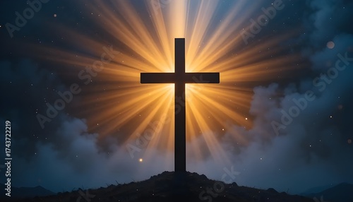shinning cross on the sky