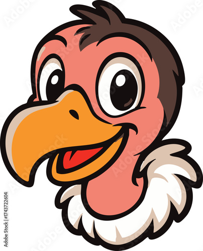 smiling vulture bird of prey vector illustration