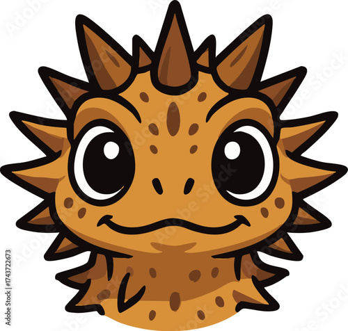 cute and smiling thorny lizard vector illustration