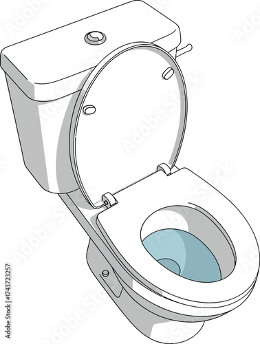 Open Toilet Bowl with Water