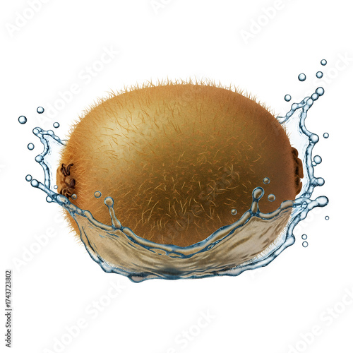 kiwi in water splash