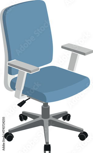 Modern Blue Office Chair with Casters