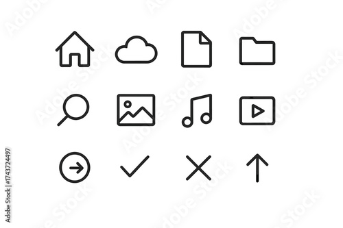 Uniform Icon Layout. Equal spacing between icons and equal margins on the edges. Uniform icon size across the