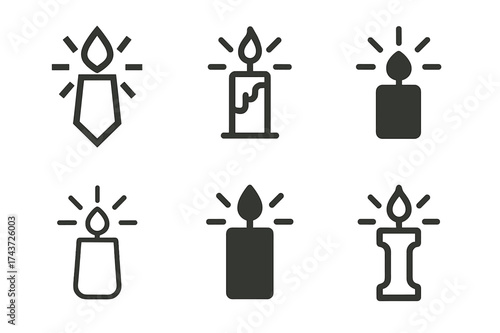 Personal Growth Logos. Making personal growth a lifestyle choice. Set Logo of Making personal growth a lifestyle choice: candle with light rays. harmonious