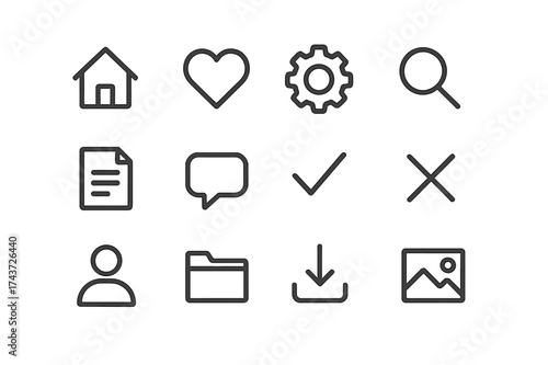 Uniform Icon Layout. Equal spacing between icons and equal margins on the edges. Uniform icon size across the