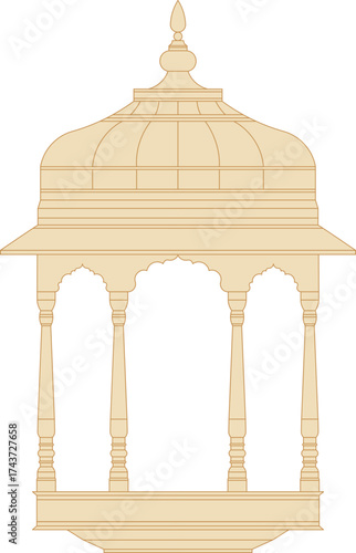 Indian Traditional Arch Pavilion Design Element	