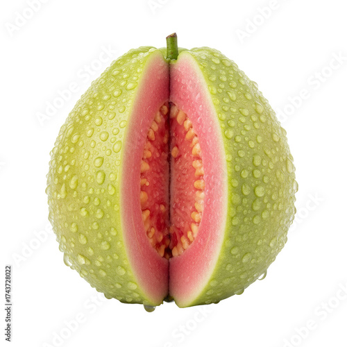 slice of guava isolated on white