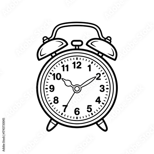 A alarm clock illustration vector style coloring book