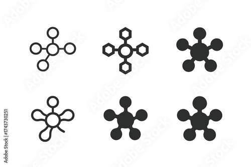 Innovative Logo Variations. Innovative achievements in social change. Set Logo of Innovative achievements in social change: Community hub (connected nodes).