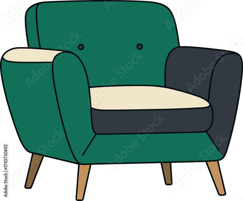 Green Armchair Illustration