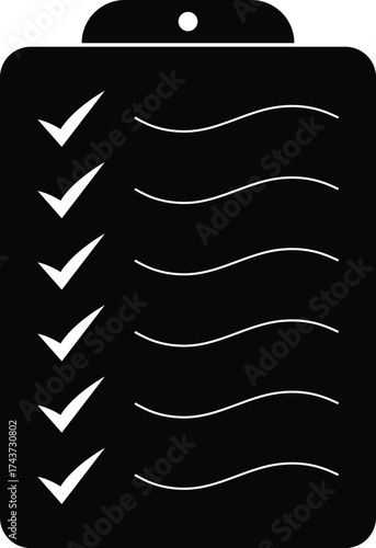 vector illustration of a clipboard with a checklist and several checkmarks, representing tasks completed or items on a todo list isolated on white background