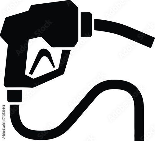 Oil drop fuel pump nozzle icon vector illustration silhouette