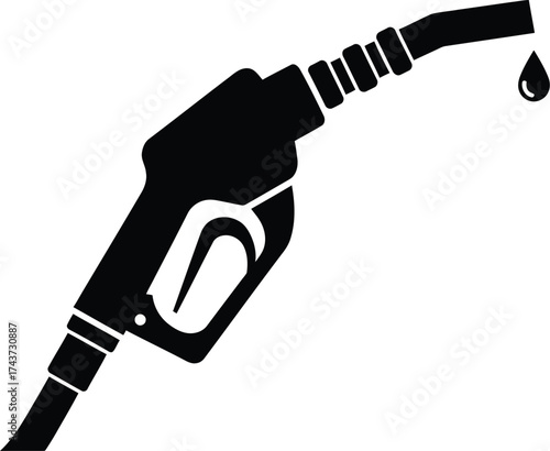 Oil drop fuel pump nozzle icon vector illustration silhouette
