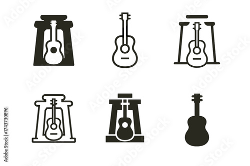 Cultural Heritage Logos. Cultural heritage festivals and events. Set Logo of Cultural Heritage: musical instrument. harmonious logo variations of the same