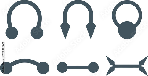 Shop body piercing jewelry types horseshoe barbell and ring editable