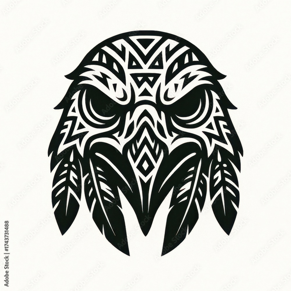 Fototapeta premium Tribal Eagle Head Illustration