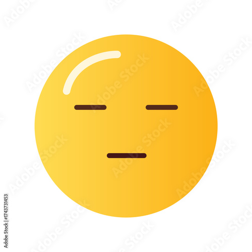 A yellow emoji face with closed eyes and a straight mouth expressing neutrality or boredom