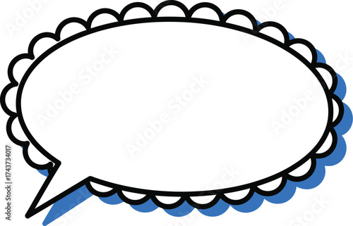 Scalloped speech bubble vector illustration graphic design editable