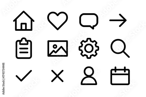 Uniform Icon Layout. Equal spacing between icons and equal margins on the edges. Uniform icon size across the