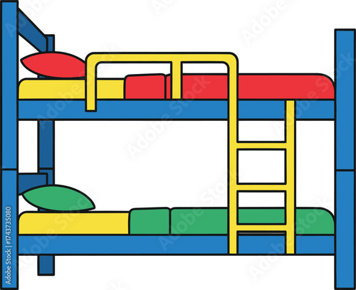 Colorful Bunk Bed Illustration