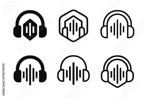 Home Theater Logos. A home theater setup with comfortable recliners and a projector. Set Logo of A home theater setup with comfortable recliners and