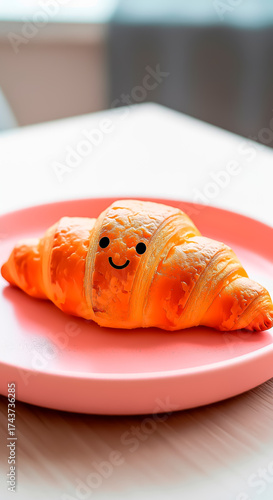 Freshly baked croissants on a plate served with morning light creating a warm cozy breakfast vibe full of comfort