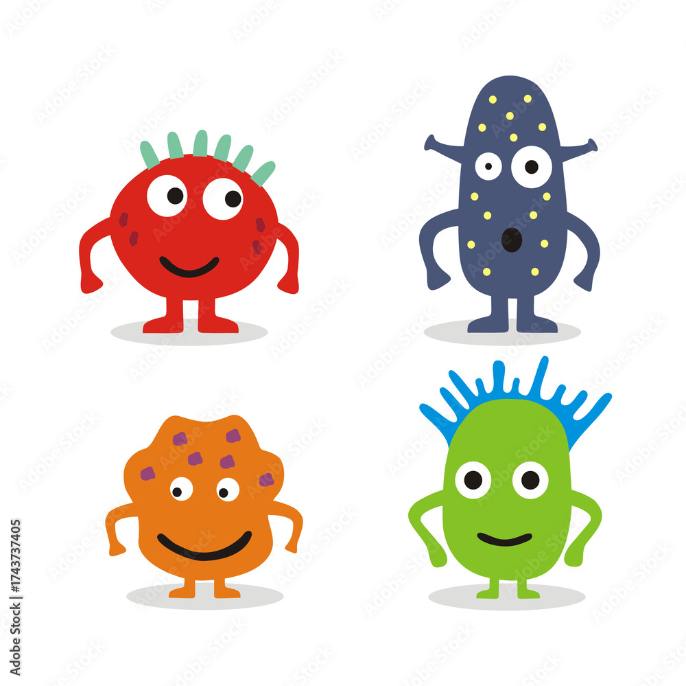 Fototapeta premium Personaje de bacteria