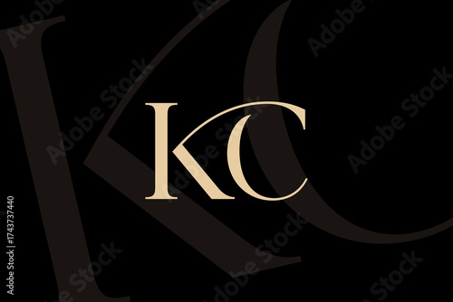 KC or CK letter logo icon design. Classic style luxury initials monogram.