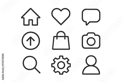 Uniform Icon Layout. Equal spacing between icons and equal margins on the edges. Uniform icon size across the