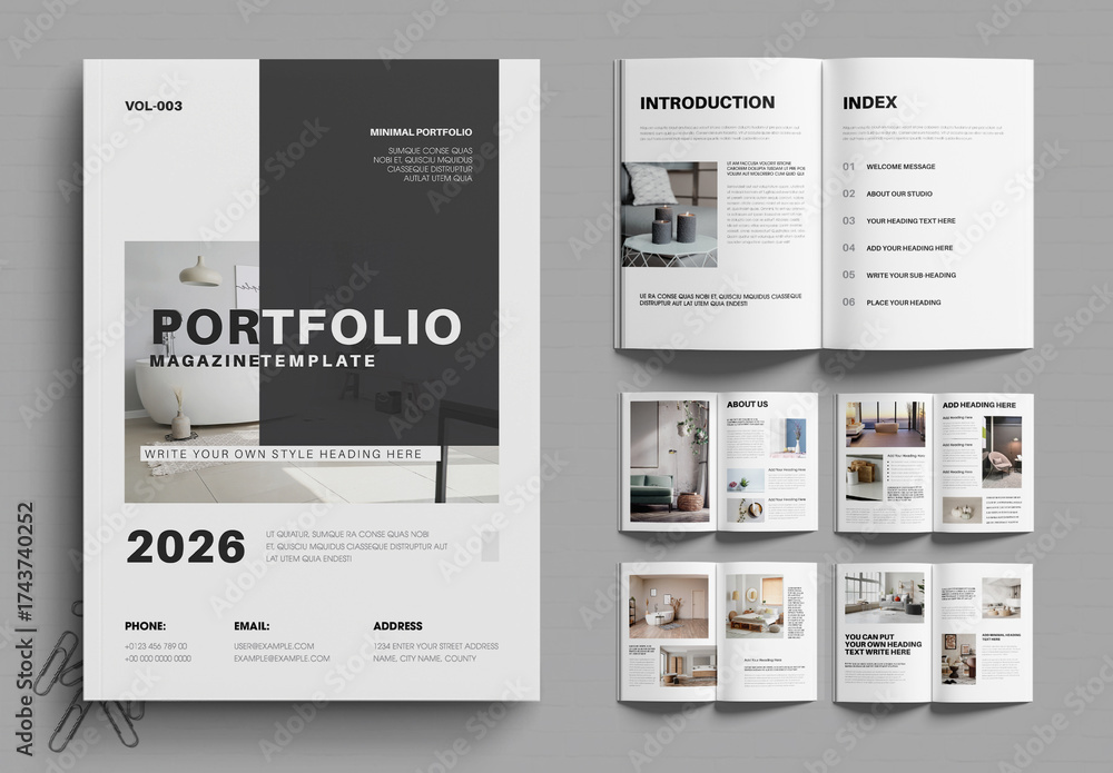Minimal Portfolio Book Template for Creative Studio Stock Template ...
