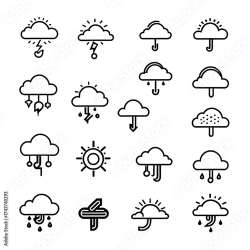 天気と気象のアイコンセット｜Weather Condition Icon Set