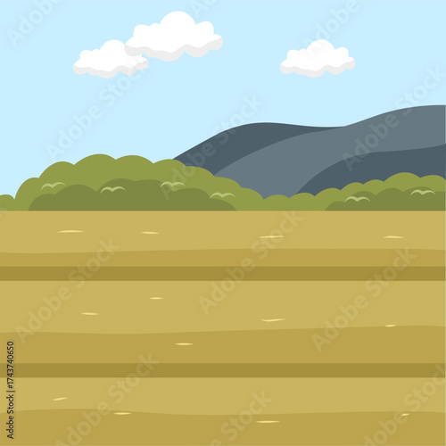 Flat Landscape View Of Field