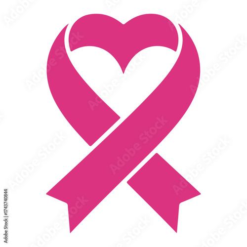 Breast cancer awareness month heart ribbon