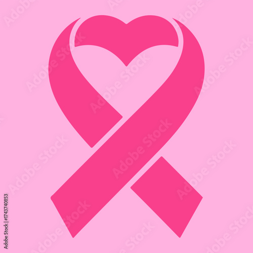 Breast cancer awareness month heart ribbon
