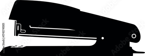 Black silhouette of a stapler on a white background