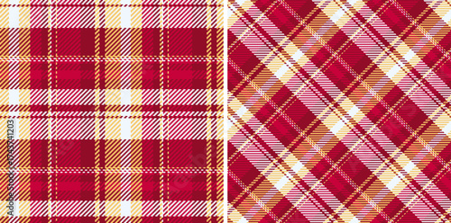 Background texture pattern of check seamless tartan with a fabric vector plaid textile. Set in christmas colors for stylish poncho outfits.
