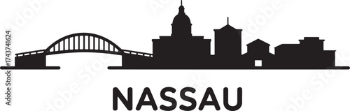 Nassau Outline Landmark Cityscape Illustration Minimalist Architecture Sight