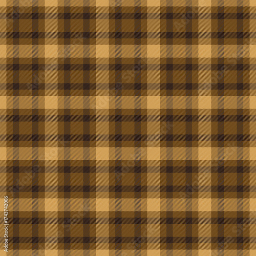 Bold tartan plaid vector, adorable pattern fabric background. Sensual check textile texture seamless in orange and amber colors.