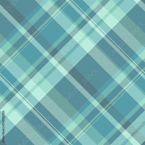 Ethnicity tartan vector textile, textured texture plaid fabric. Frame check seamless pattern background in cyan and light colors.