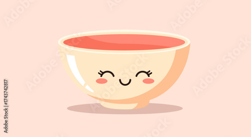 A cheerful bowl of tasty soup with a happy face looking so inviting.