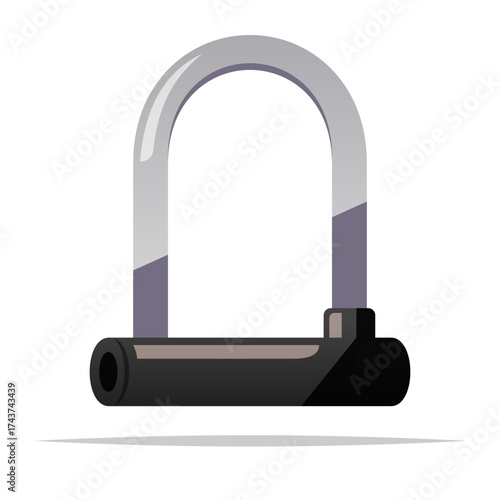 Bike lock vector isolated illustration