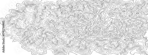 Detailed topographic contour map abstract vector illustration for geographic design isolate