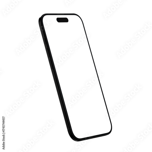 Phone Air in Black Color with transparent background and screen in high-resolution