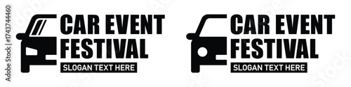 Car event festival label icon, vector illustration