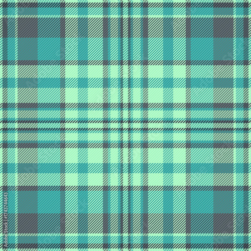 Detailed tartan plaid pattern in refreshing teal and grey hues. A timeless, classic design suitable for textiles, backgrounds, or fashionrelated projects. Versatile for digital and print media.