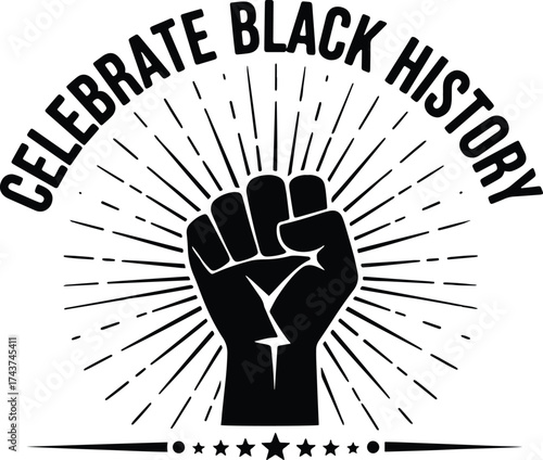 "Celebrate Black History – Raised Fist Empowerment Design Honoring Culture, Unity & Heritage"